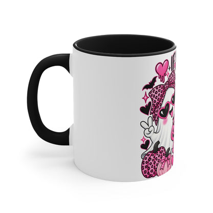 Halloween Pink Ghost Mug – "If You Can't Handle My Boo, You Don't Deserve My Treats" Accent Coffee Cup