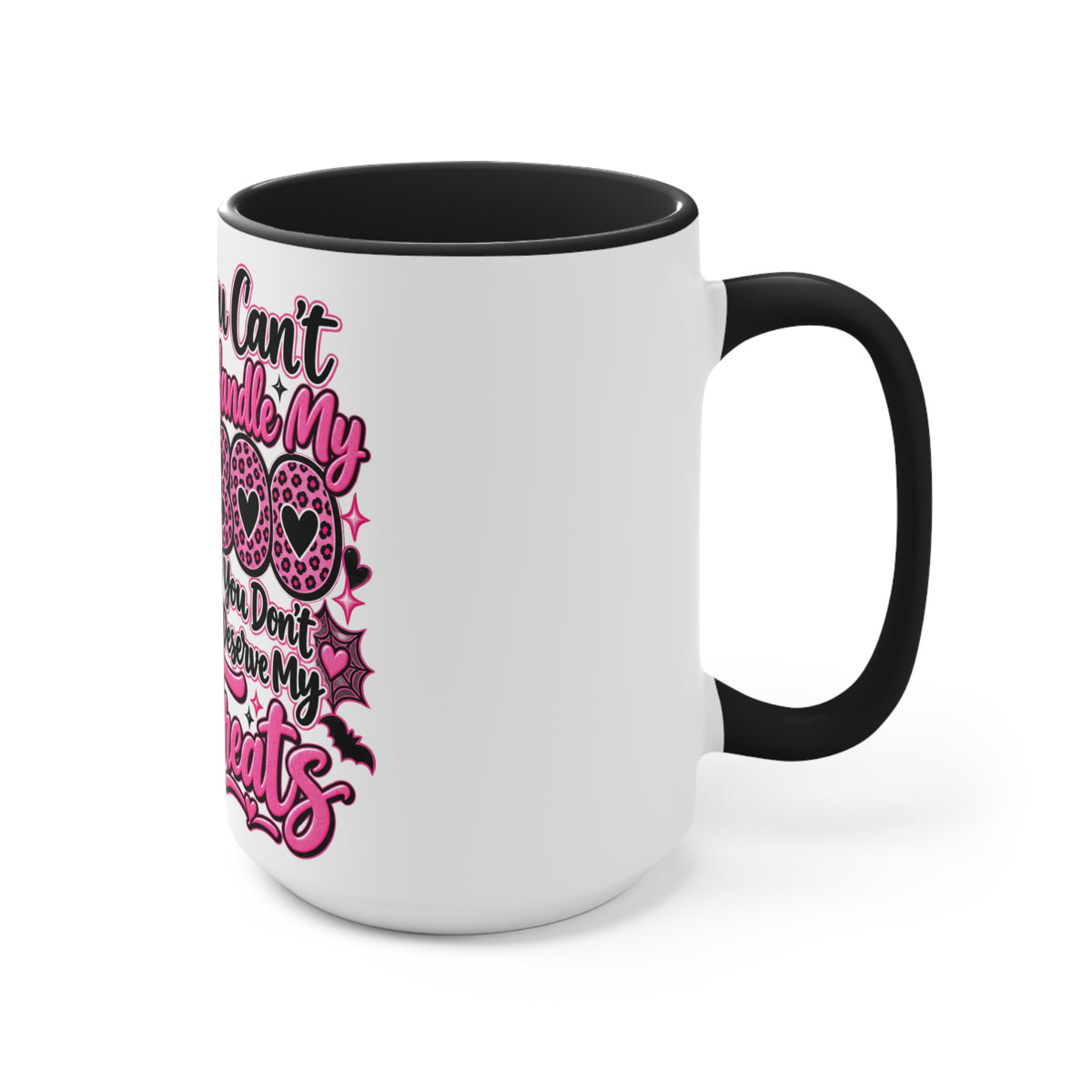 Halloween Pink Ghost Mug – "If You Can't Handle My Boo, You Don't Deserve My Treats" Accent Coffee Cup