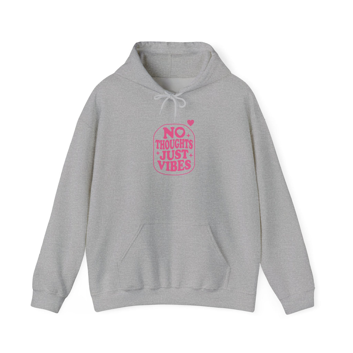 No Thoughts Just Vibes Hoodie | Retro Y2K Pink Slogan Pullover