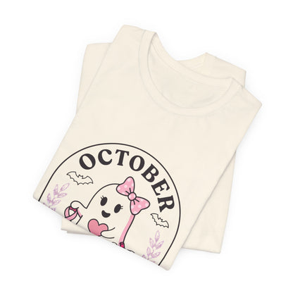 Pink Boo Crew Tee | Breast Cancer Awareness Graphic Tee