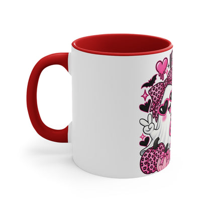 Halloween Pink Ghost Mug – "If You Can't Handle My Boo, You Don't Deserve My Treats" Accent Coffee Cup