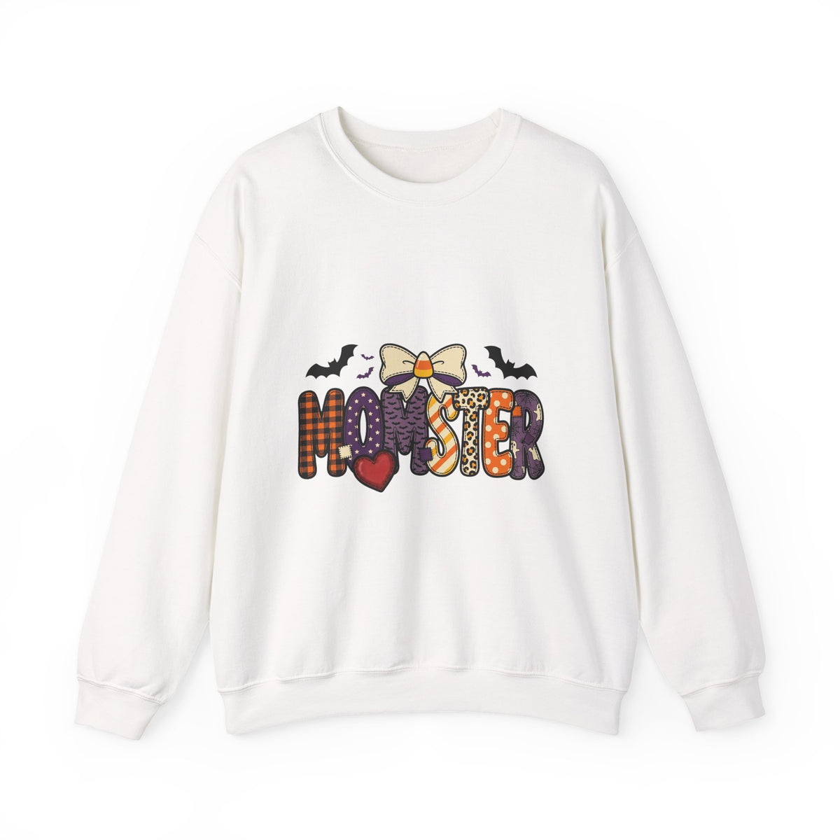 Momster Halloween Crewneck Sweatshirt | Spooky Mom Retro Lettering