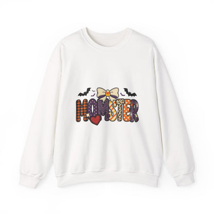 Momster Halloween Crewneck Sweatshirt | Spooky Mom Retro Lettering