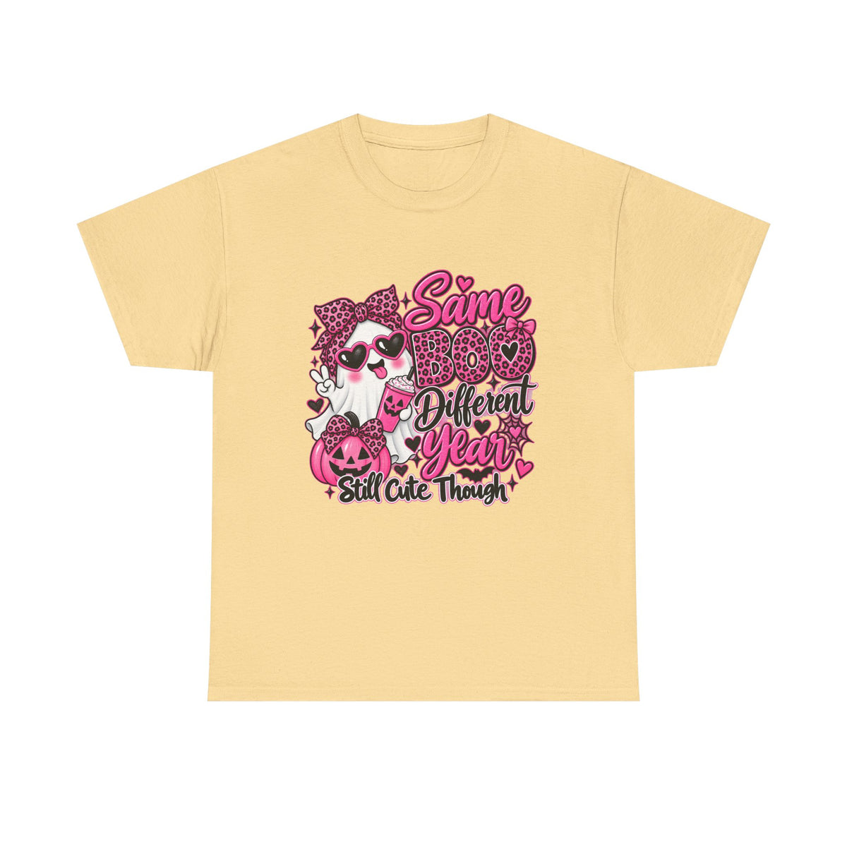 Graphic Tee — "Same Boo Different Year" Cute Halloween Cat Pumpkin Shirt