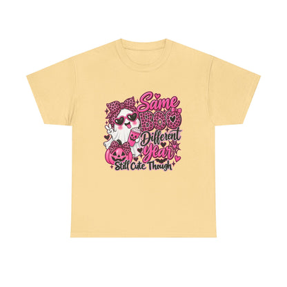 Graphic Tee — "Same Boo Different Year" Cute Halloween Cat Pumpkin Shirt