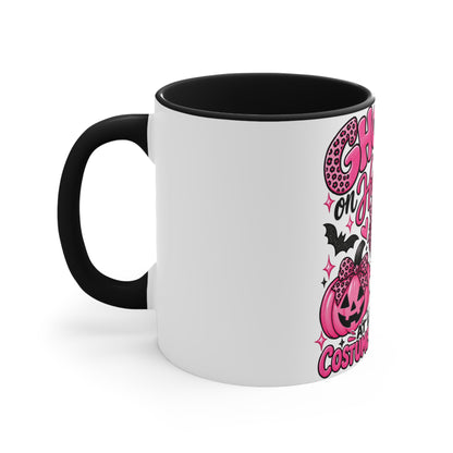 Halloween Ghost Mug — "Ghosted on Halloween" Cute Pink Costume Coffee Cup