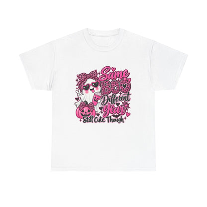 Graphic Tee — "Same Boo Different Year" Cute Halloween Cat Pumpkin Shirt