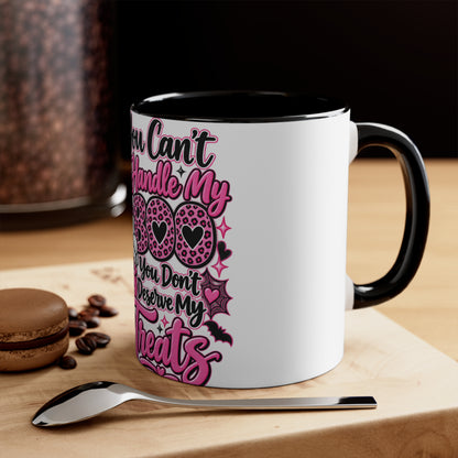 Halloween Pink Ghost Mug – "If You Can't Handle My Boo, You Don't Deserve My Treats" Accent Coffee Cup