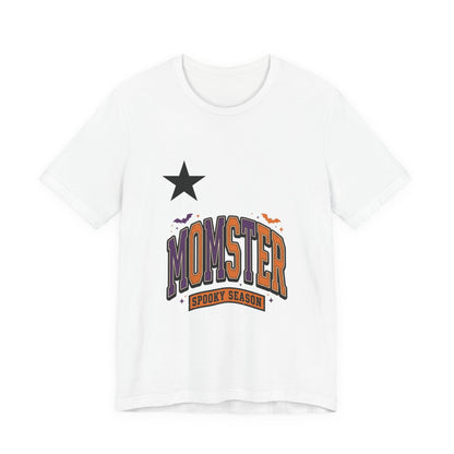 Momster Spooky Season Tee | Halloween Mom Shirt with Bat Graphic