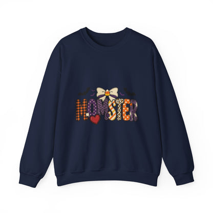 Momster Halloween Crewneck Sweatshirt | Spooky Mom Retro Lettering