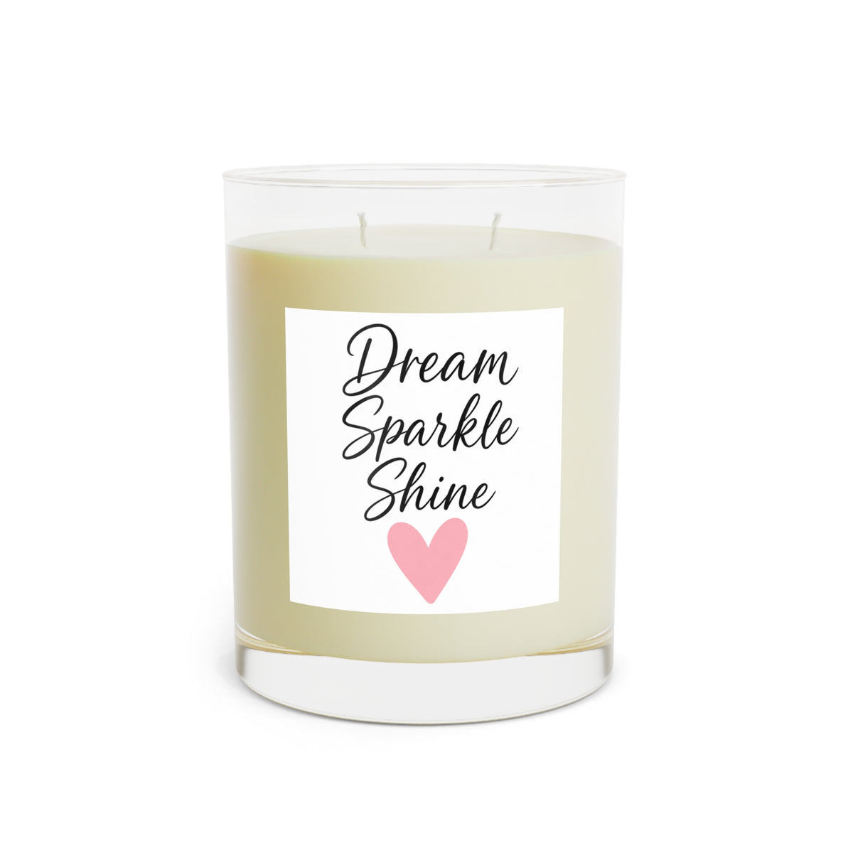 Dream Sparkle Shine Scented Candle — 11oz Glass Candle with Pink Heart Label