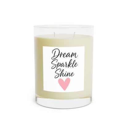 Dream Sparkle Shine Scented Candle — 11oz Glass Candle with Pink Heart Label