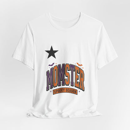 Momster Spooky Season Tee | Halloween Mom Shirt with Bat Graphic