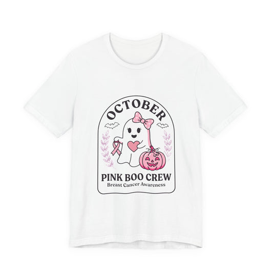 Pink Boo Crew Tee | Breast Cancer Awareness Graphic Tee