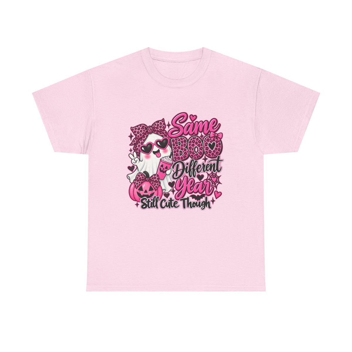 Graphic Tee — "Same Boo Different Year" Cute Halloween Cat Pumpkin Shirt