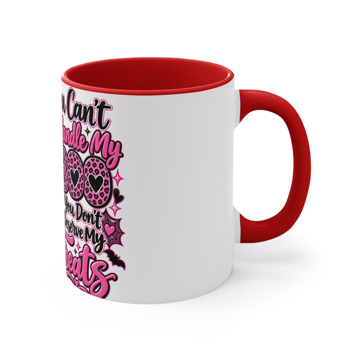 Halloween Pink Ghost Mug – "If You Can't Handle My Boo, You Don't Deserve My Treats" Accent Coffee Cup