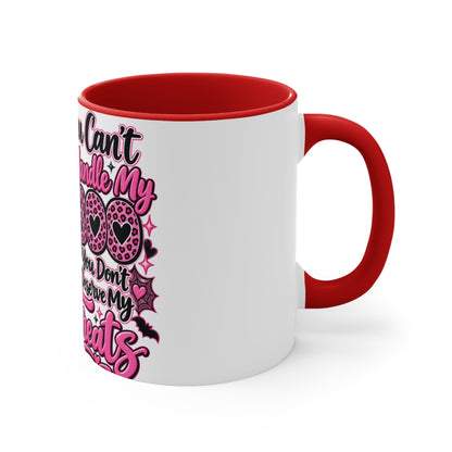 Halloween Pink Ghost Mug – "If You Can't Handle My Boo, You Don't Deserve My Treats" Accent Coffee Cup