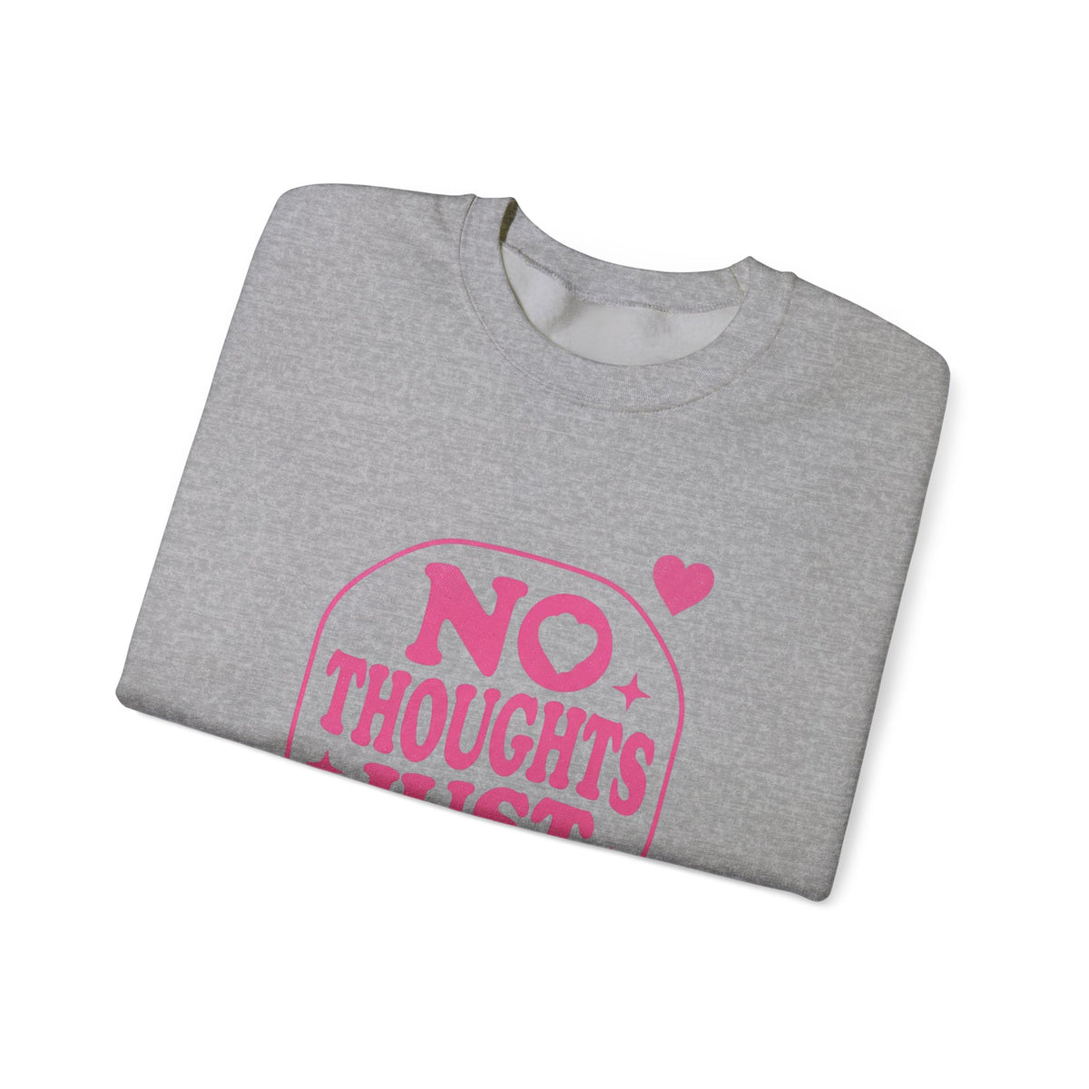 No Thoughts Just Vibes Sweatshirt | Retro Y2K Pink Crewneck