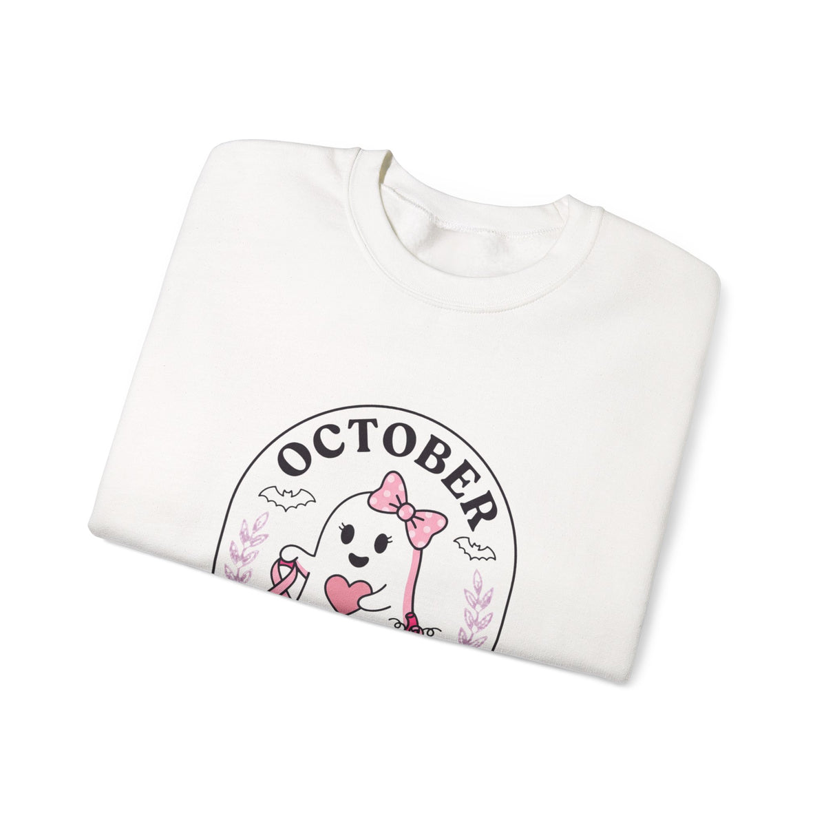 Pink Boo Crew Sweatshirt | Breast Cancer Awareness Crewneck