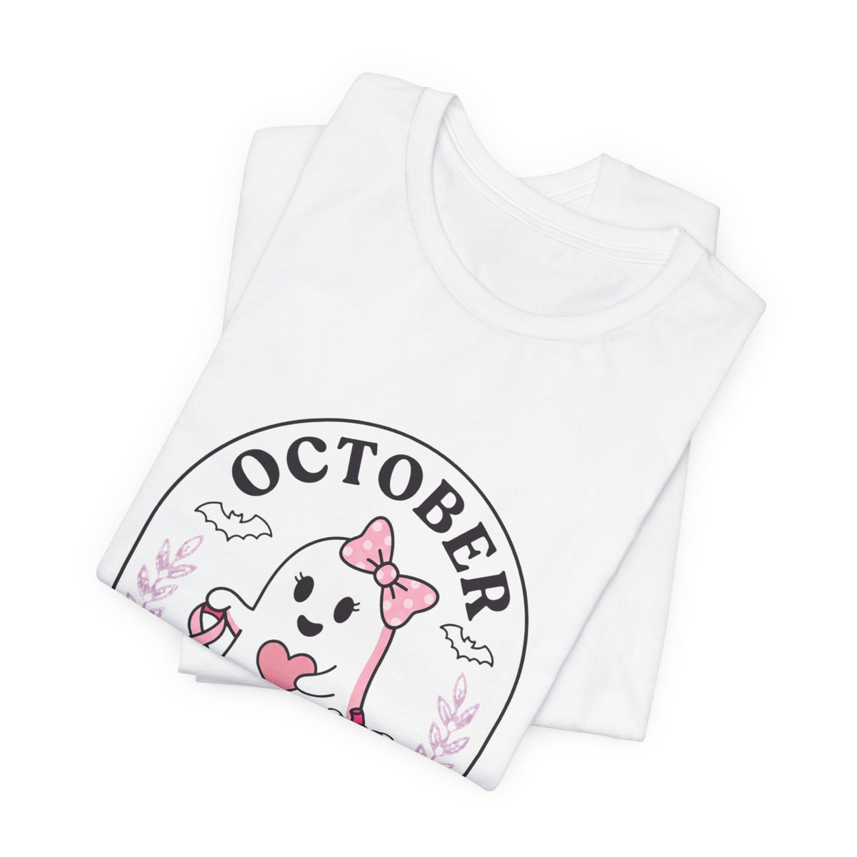 Pink Boo Crew Tee | Breast Cancer Awareness Graphic Tee