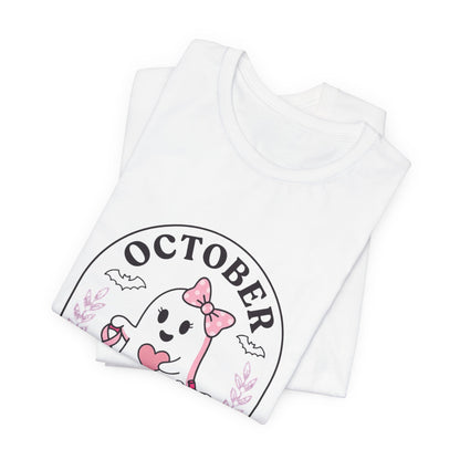 Pink Boo Crew Tee | Breast Cancer Awareness Graphic Tee