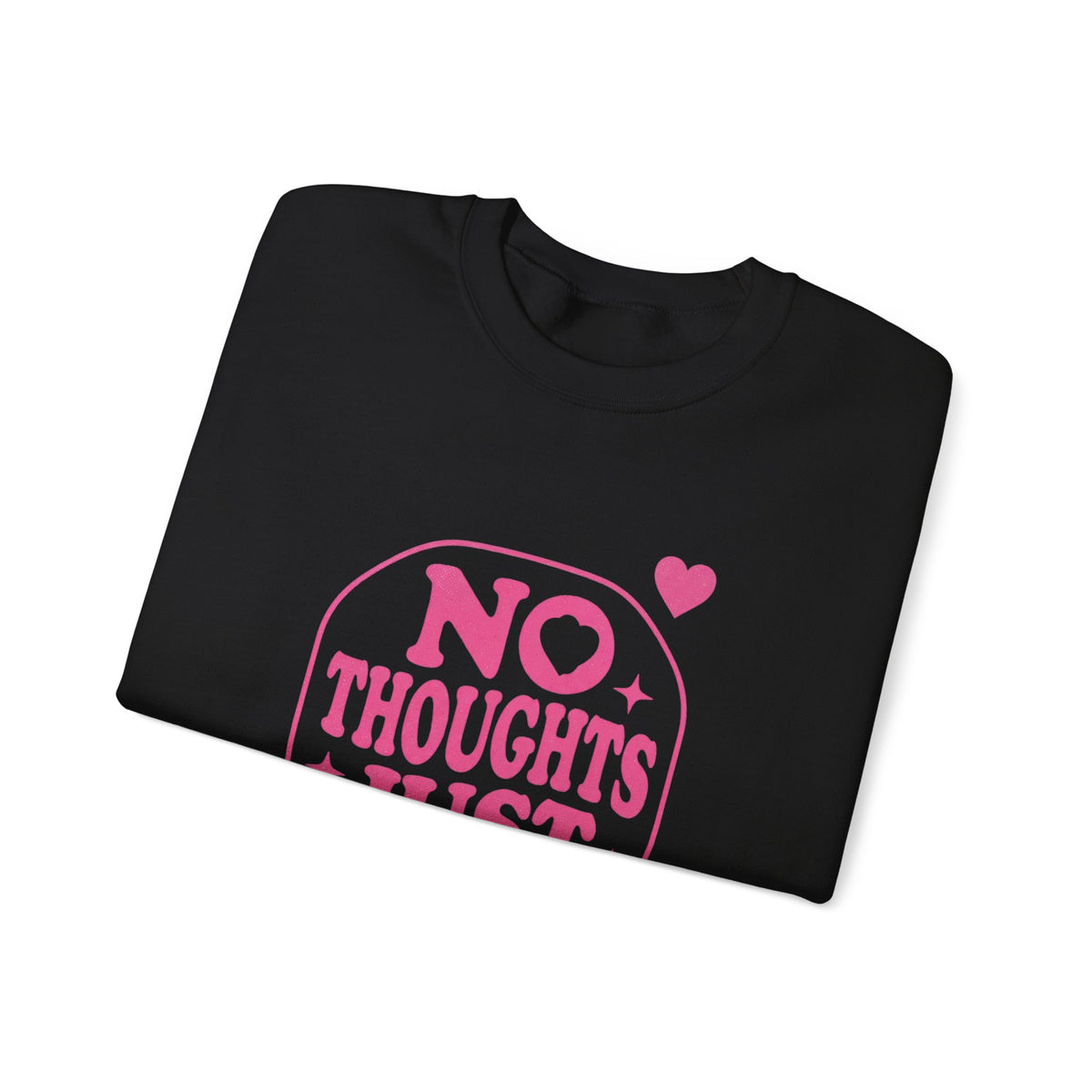 No Thoughts Just Vibes Sweatshirt | Retro Y2K Pink Crewneck