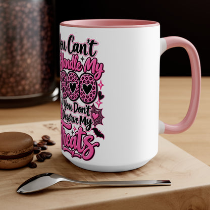 Halloween Pink Ghost Mug – "If You Can't Handle My Boo, You Don't Deserve My Treats" Accent Coffee Cup
