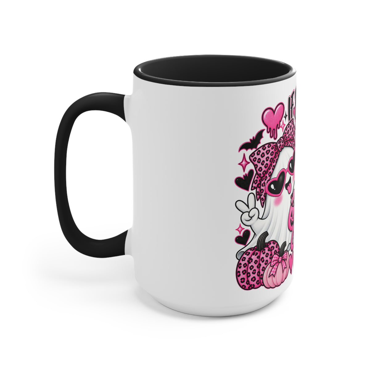 Halloween Pink Ghost Mug – "If You Can't Handle My Boo, You Don't Deserve My Treats" Accent Coffee Cup