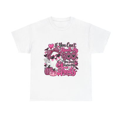 Funny Halloween Treats T-Shirt — "If You Can't Handle My Treats" Ghost Candy Tee