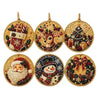 Round Wood Christmas Santa Claus Pendant DIY Diamond Painting Suncatcher Craft Kit