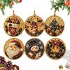 Round Wood Christmas Santa Claus Pendant DIY Diamond Painting Suncatcher Craft Kit