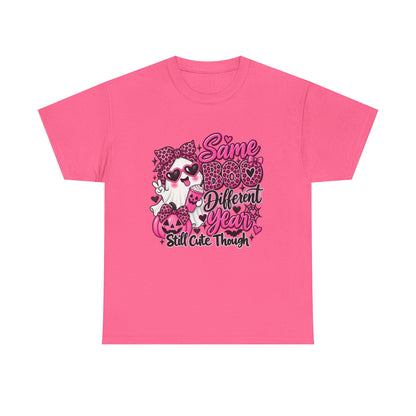 Graphic Tee — "Same Boo Different Year" Cute Halloween Cat Pumpkin Shirt