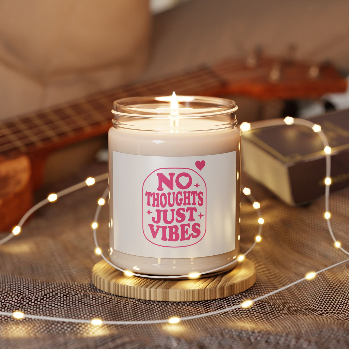 No Thoughts Just Vibes Candle | Soy Jar Candle, Y2K Aesthetic Gift
