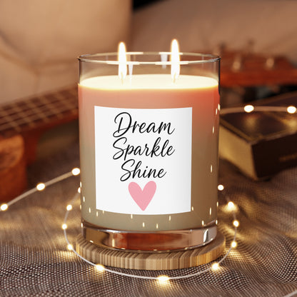 Dream Sparkle Shine Scented Candle — 11oz Glass Candle with Pink Heart Label