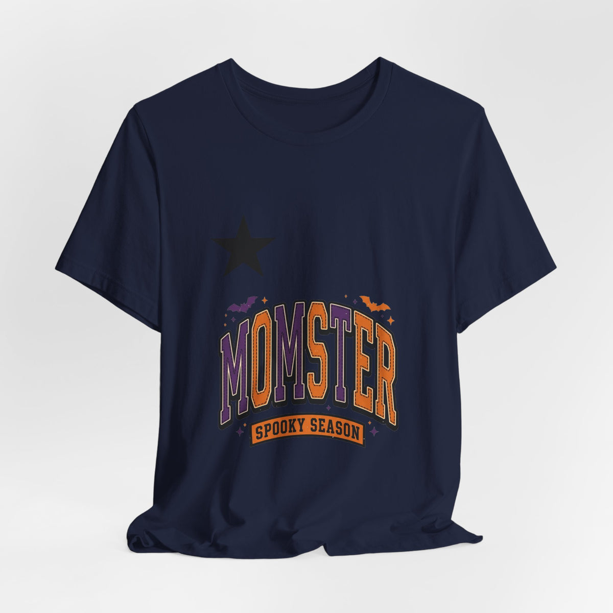Momster Spooky Season Tee | Halloween Mom Shirt with Bat Graphic
