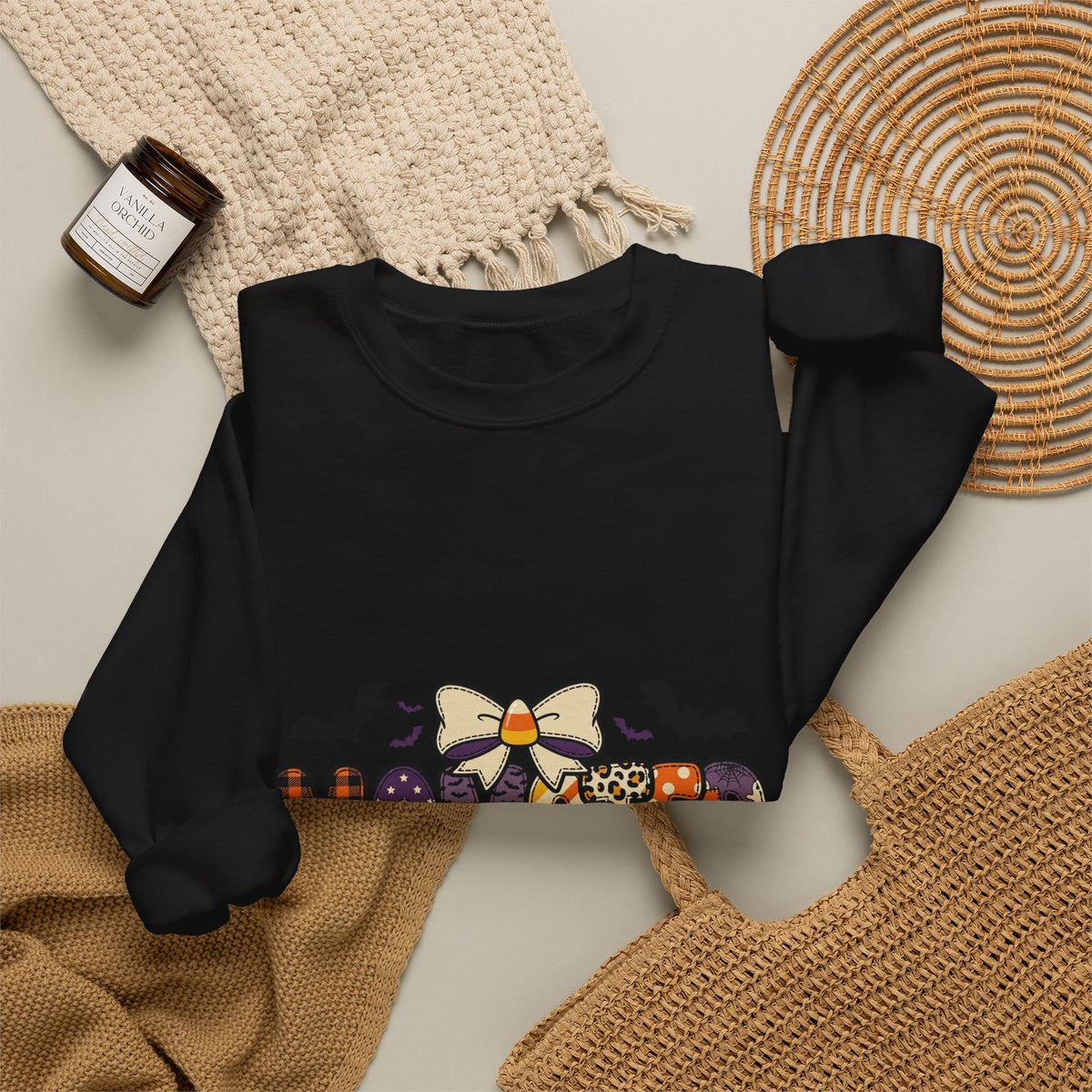 Momster Halloween Crewneck Sweatshirt | Spooky Mom Retro Lettering