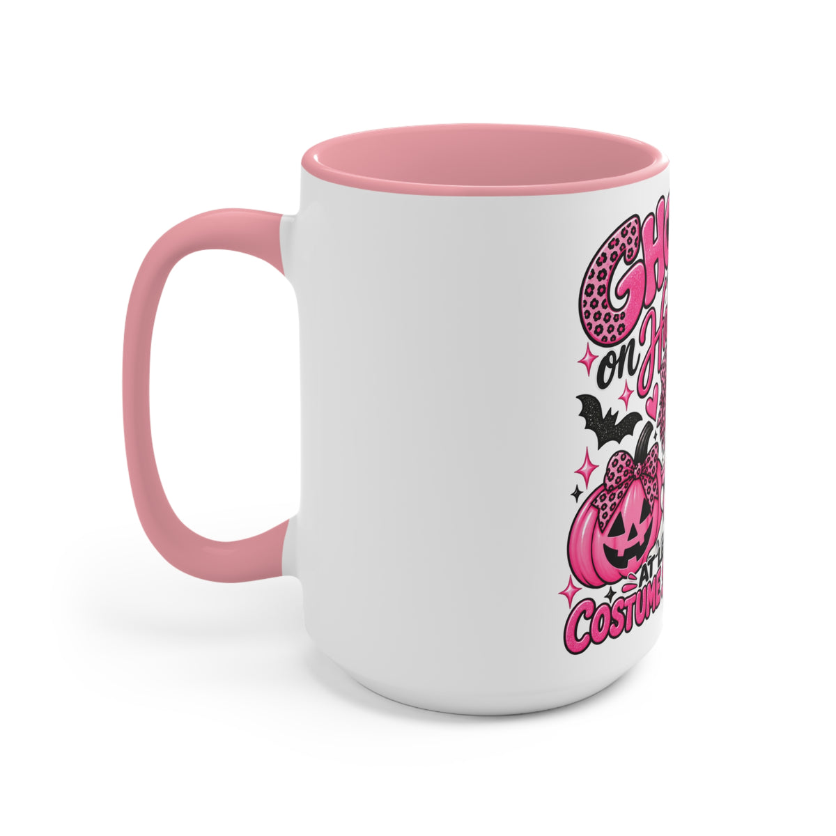 Halloween Ghost Mug — "Ghosted on Halloween" Cute Pink Costume Coffee Cup
