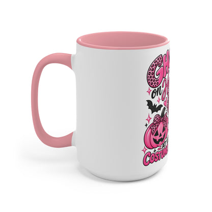Halloween Ghost Mug — "Ghosted on Halloween" Cute Pink Costume Coffee Cup