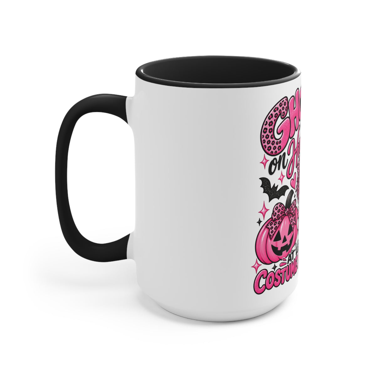 Halloween Ghost Mug — "Ghosted on Halloween" Cute Pink Costume Coffee Cup