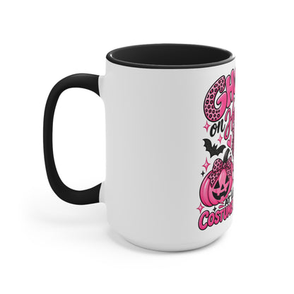 Halloween Ghost Mug — "Ghosted on Halloween" Cute Pink Costume Coffee Cup
