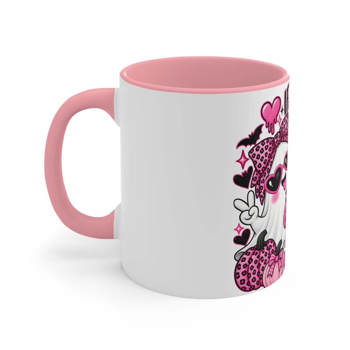 Halloween Pink Ghost Mug – "If You Can't Handle My Boo, You Don't Deserve My Treats" Accent Coffee Cup