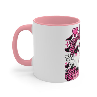 Halloween Pink Ghost Mug – "If You Can't Handle My Boo, You Don't Deserve My Treats" Accent Coffee Cup