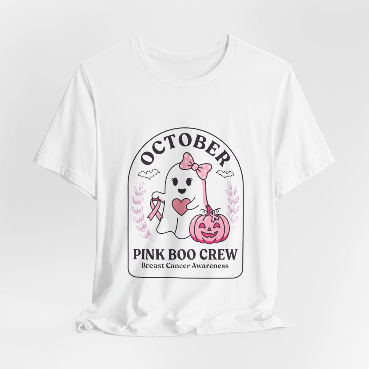 Pink Boo Crew Tee | Breast Cancer Awareness Graphic Tee