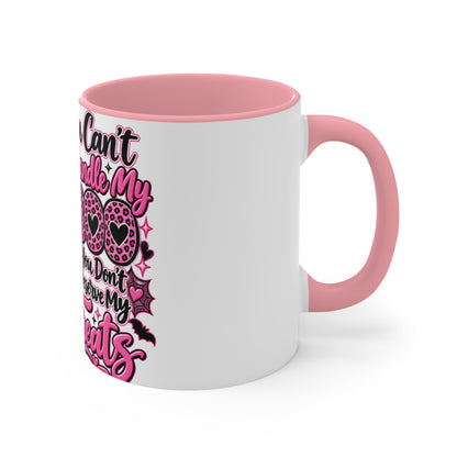 Halloween Pink Ghost Mug – "If You Can't Handle My Boo, You Don't Deserve My Treats" Accent Coffee Cup