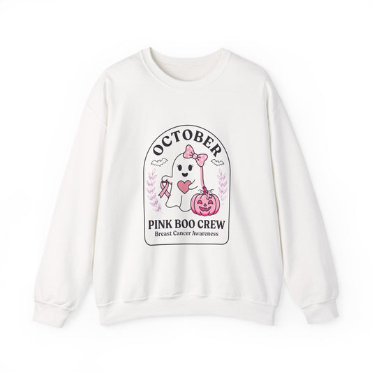 Pink Boo Crew Sweatshirt | Breast Cancer Awareness Crewneck