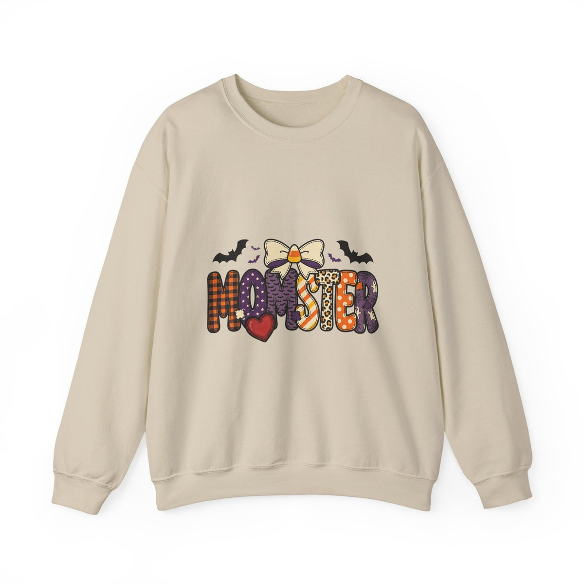Momster Halloween Crewneck Sweatshirt | Spooky Mom Retro Lettering