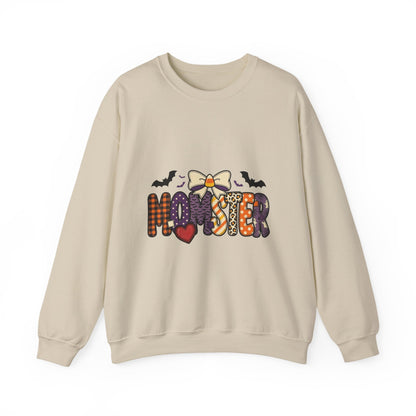 Momster Halloween Crewneck Sweatshirt | Spooky Mom Retro Lettering