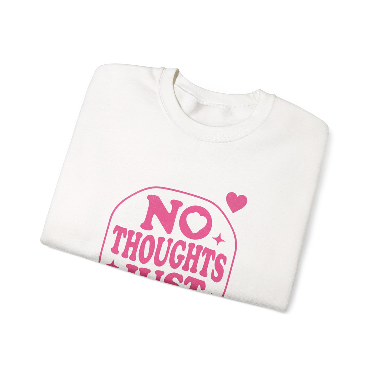 No Thoughts Just Vibes Sweatshirt | Retro Y2K Pink Crewneck