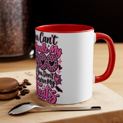 Halloween Pink Ghost Mug – "If You Can't Handle My Boo, You Don't Deserve My Treats" Accent Coffee Cup
