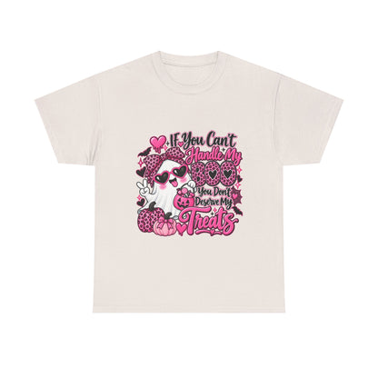 Funny Halloween Treats T-Shirt — "If You Can't Handle My Treats" Ghost Candy Tee